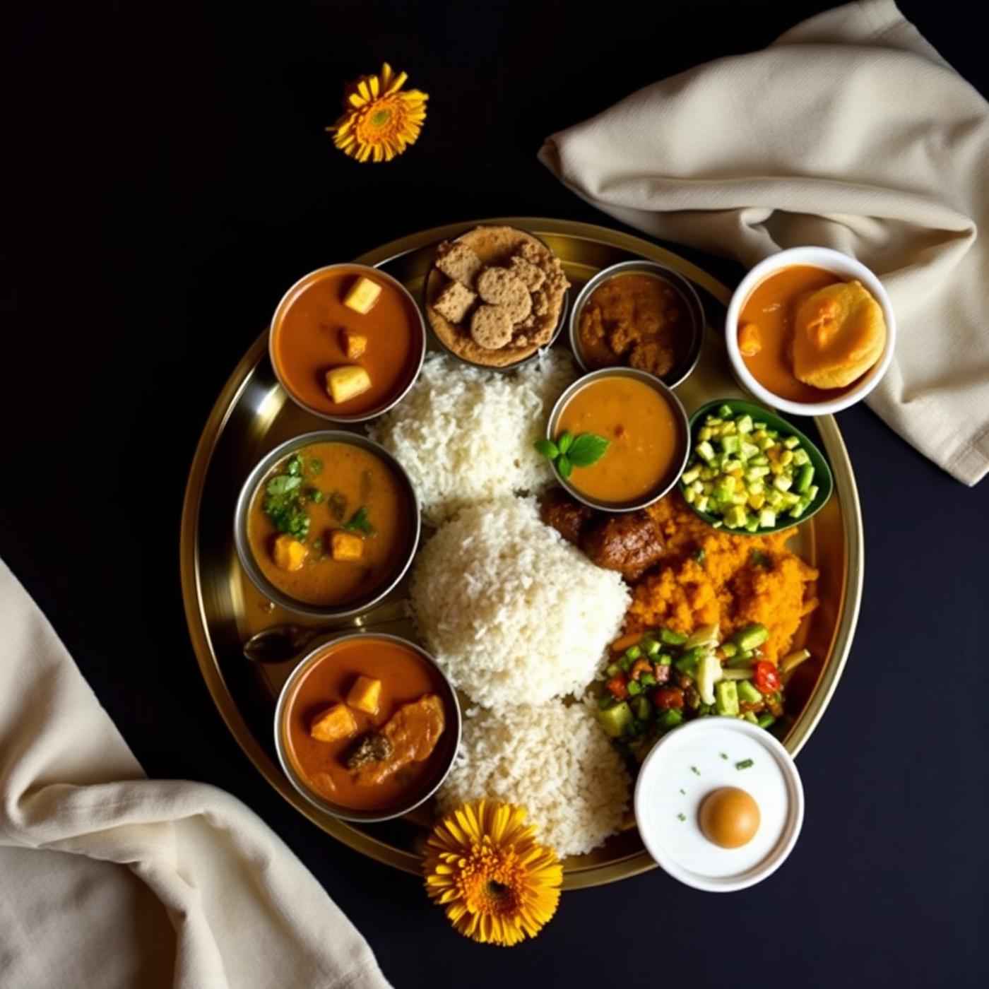 Traditional vegetarian thali